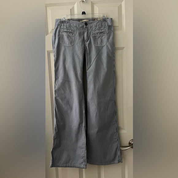 Women’s Gap Limited Edition wide leg pinstripe blue& white cotton pants size 2 - Picture 1 of 5